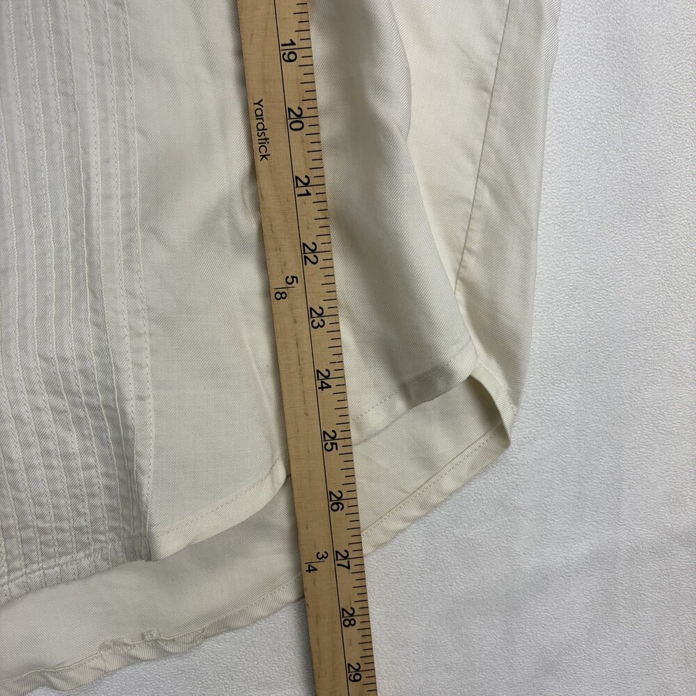 Rafaella Cream Pintuck Button-Down Blouse Size 10 - Picture 11 of 11